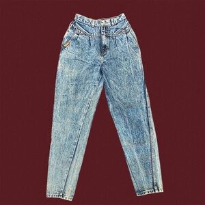 Vintage cotton super high waist acid wash jeans